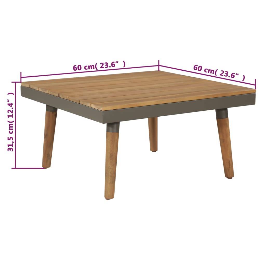 vidaXL 4-tlg. Garten-Lounge-Set mit Auflagen Massivholz Akazie Braun