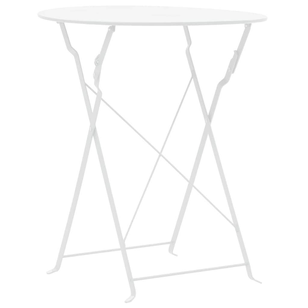 vidaXL 3-tlg. Bistro-Set Stahl Weiß