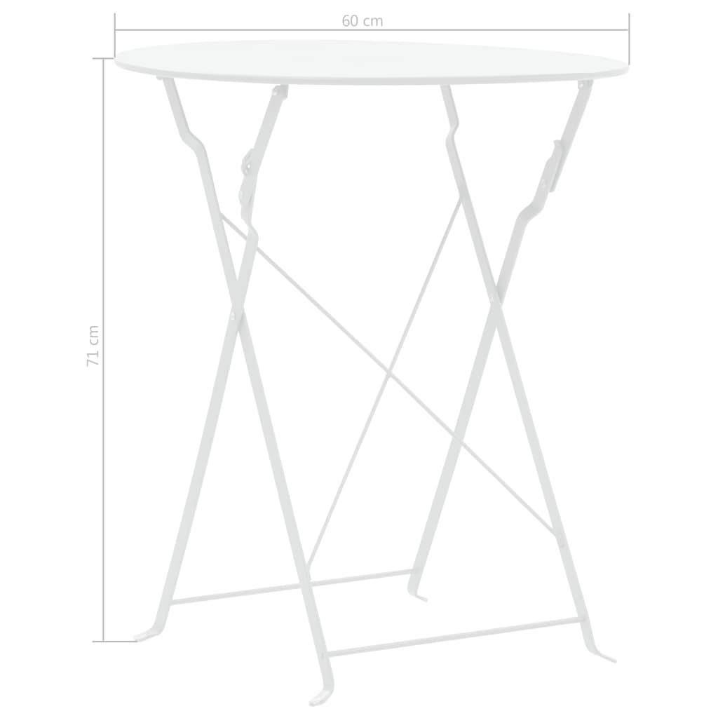 vidaXL 3-tlg. Bistro-Set Stahl Weiß