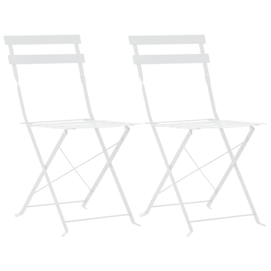 vidaXL 3-tlg. Bistro-Set Stahl Weiß