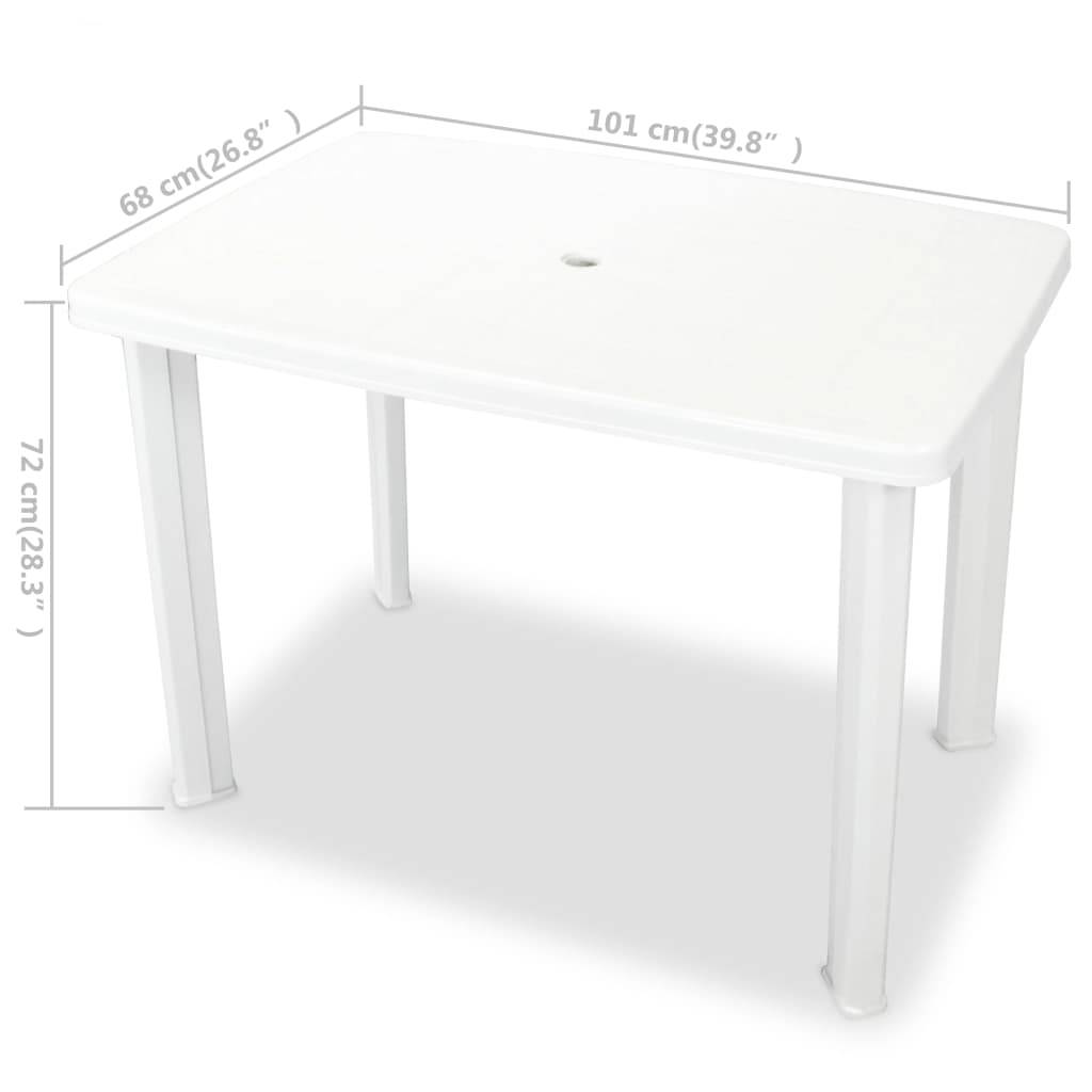 vidaXL Gartentisch Weiß 101 x 68 x 72 cm Kunststoff