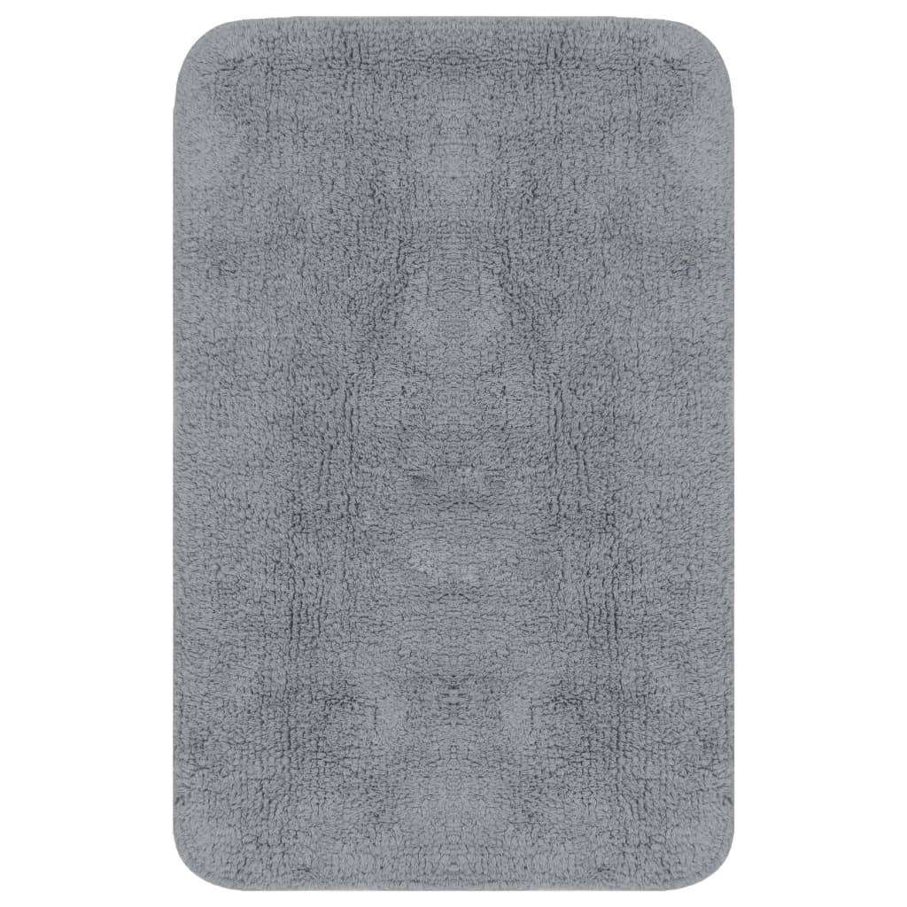 vidaXL Badematten-Set 2-tlg. Stoff Grau