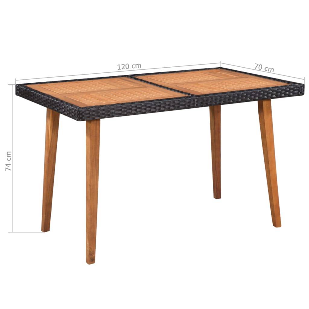 vidaXL 5-tlg. Garten-Essgruppe Poly Rattan Schwarz und Braun