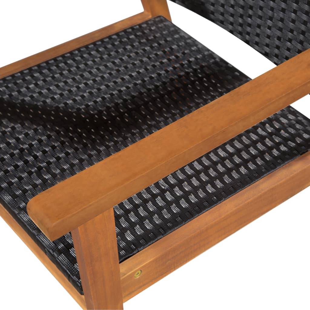 vidaXL 5-tlg. Garten-Essgruppe Poly Rattan Schwarz und Braun