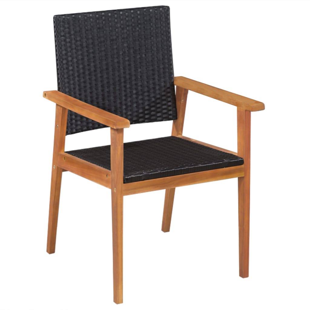 vidaXL 5-tlg. Garten-Essgruppe Poly Rattan Schwarz und Braun