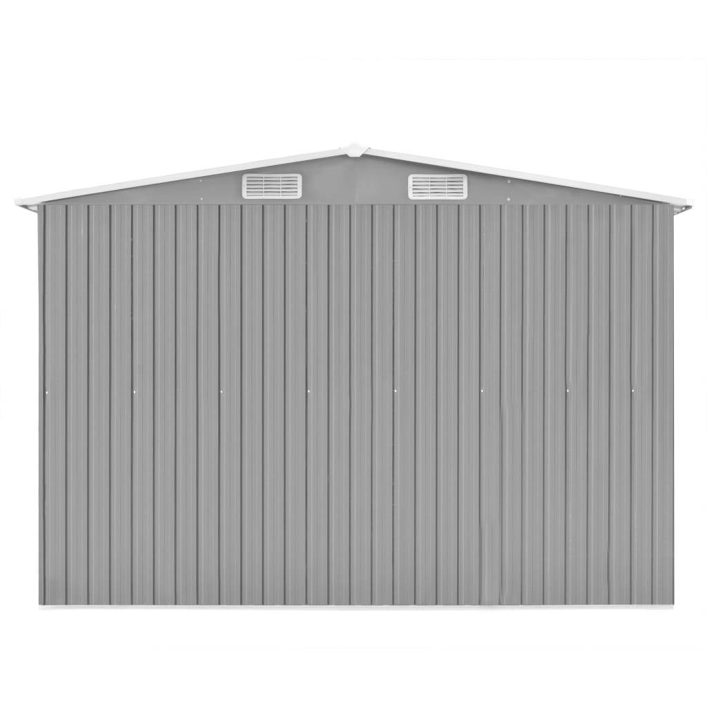 vidaXL Gerätehaus 257x392x181 cm Metall Grau