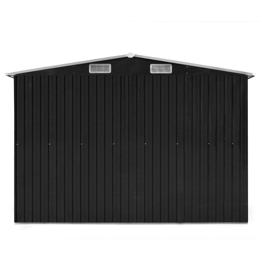 vidaXL Gerätehaus 257x392x181 cm Metall Anthrazit