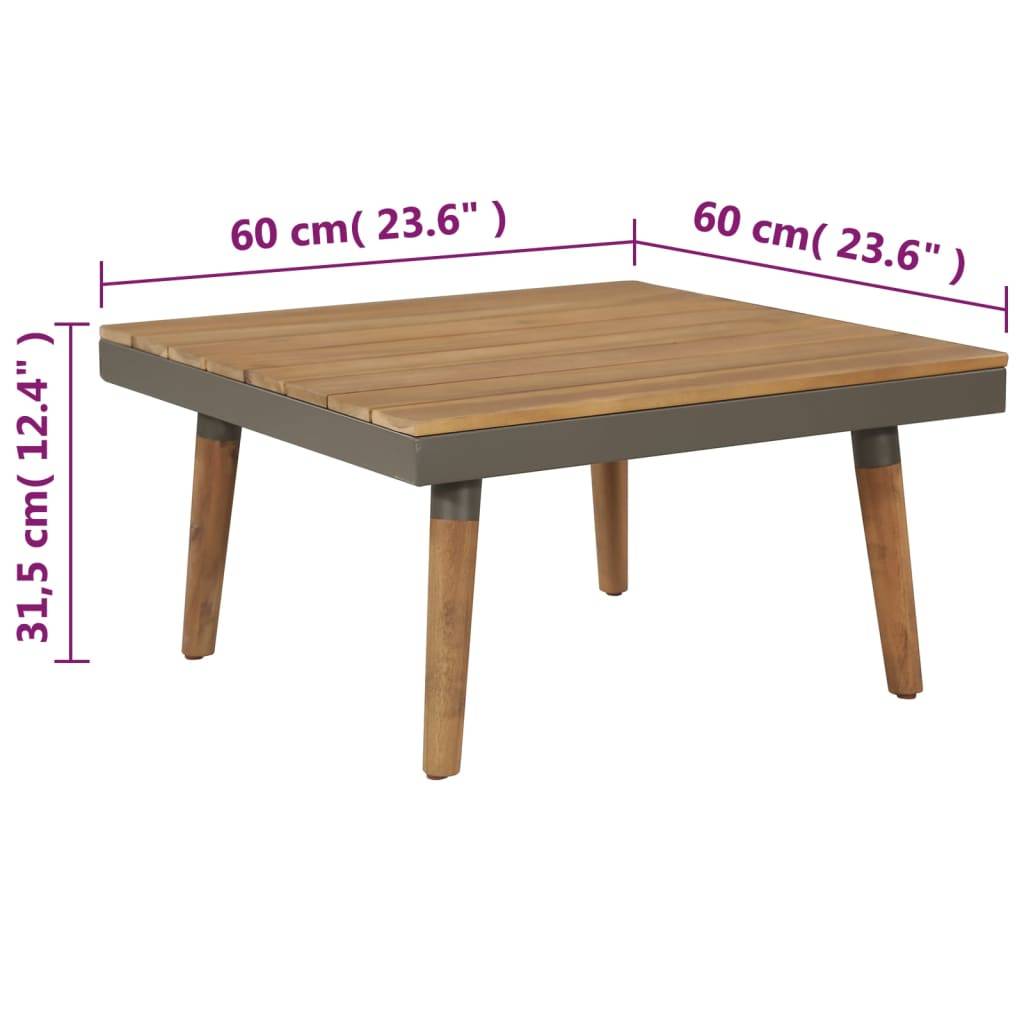 vidaXL 4-tlg. Garten-Lounge-Set mit Auflagen Massivholz Akazie Braun
