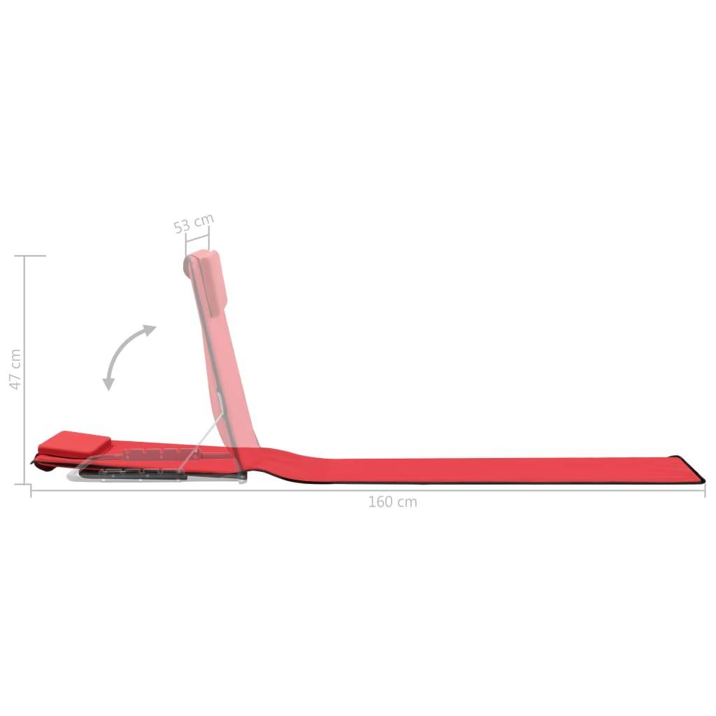vidaXL Klappbare Strandmatte 2 Stk. Stahl und Stoff Rot