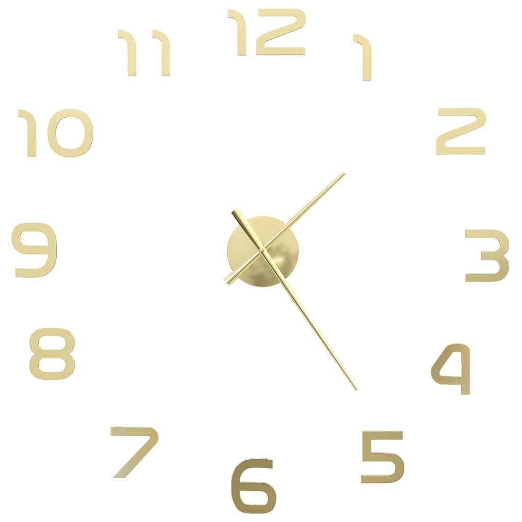 vidaXL 3D-Wanduhr Modernes Design 100 cm XXL Golden