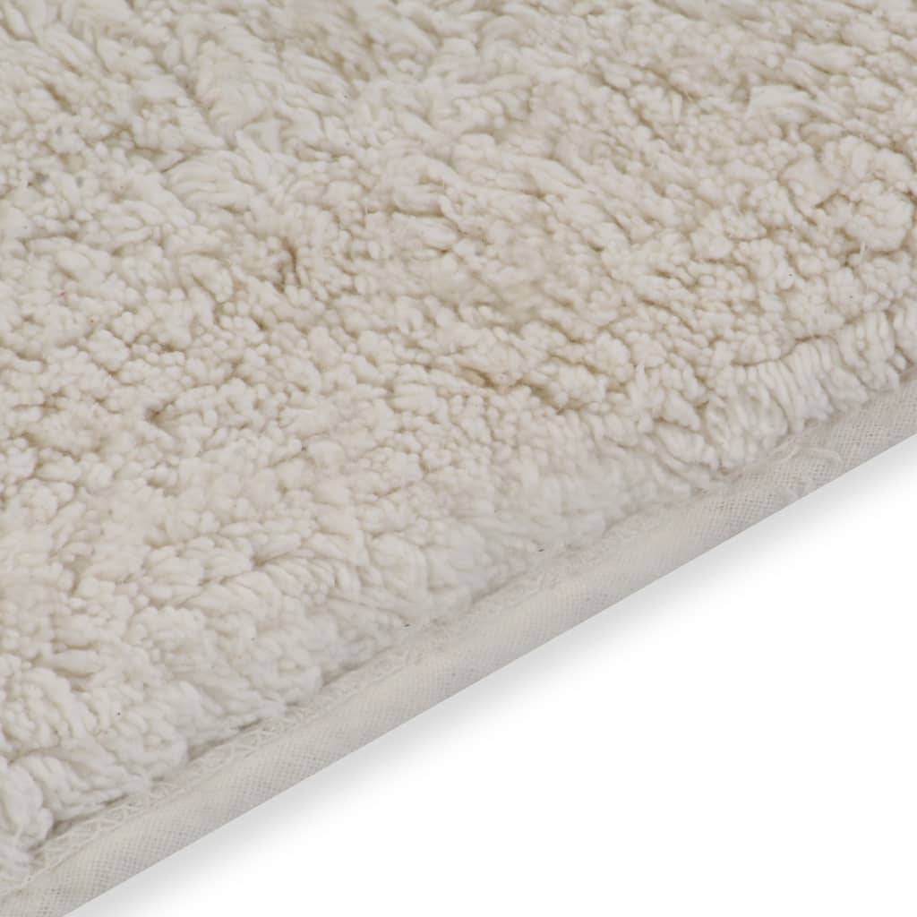 vidaXL Badematten-Set 2-tlg. Stoff Weiß