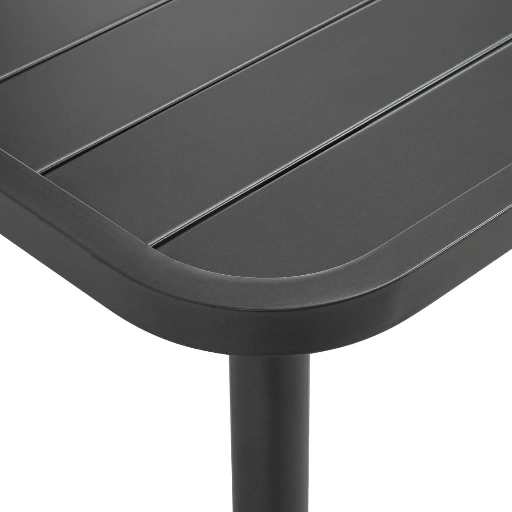 vidaXL Garten-Esstisch Stahl 150x90x72 cm Dunkelgrau Lattendesign