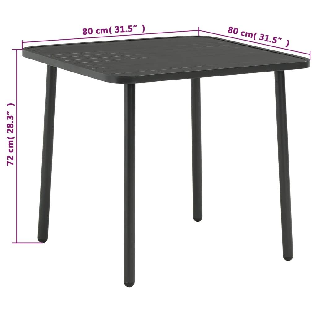 vidaXL 3-tlg. Bistro-Set Stahl Dunkelgrau