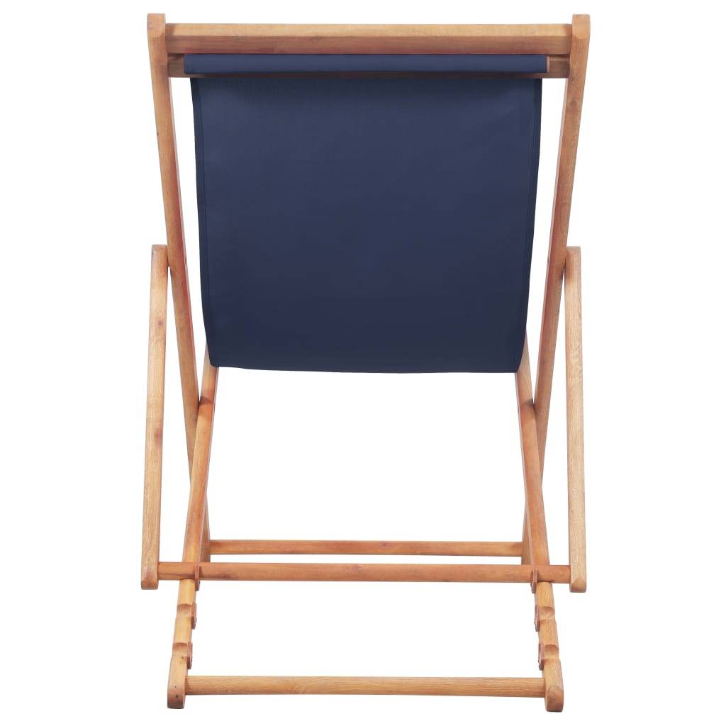 vidaXL Strandstuhl Klappbar Stoff und Massivholz Blau