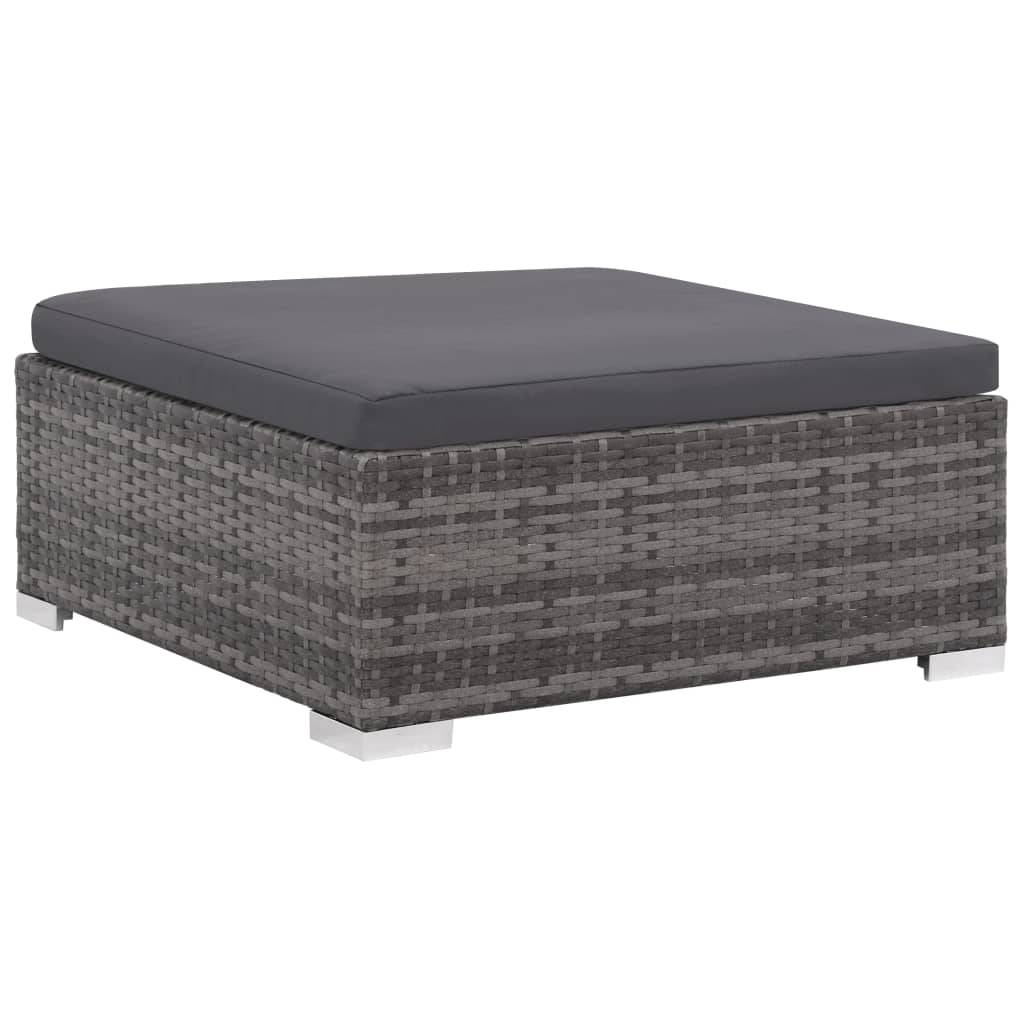 vidaXL 6-tlg. Garten-Lounge-Set mit Auflagen Poly Rattan Grau
