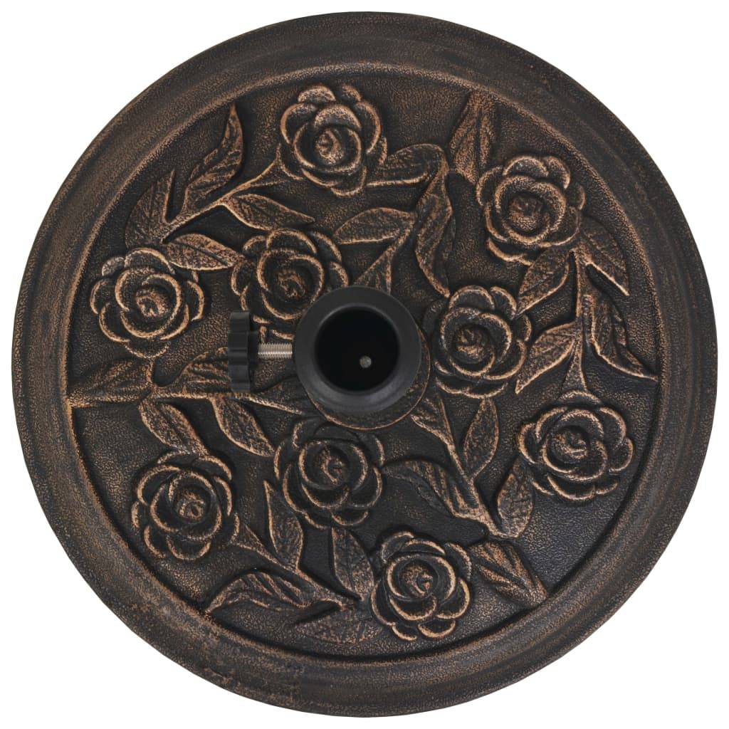 vidaXL Sonnenschirmständer Harz Rund Bronze 9 kg