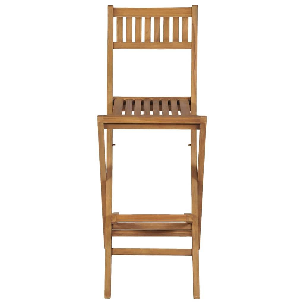 vidaXL Klappbare Garten-Barhocker 2 Stk. Massivholz Teak
