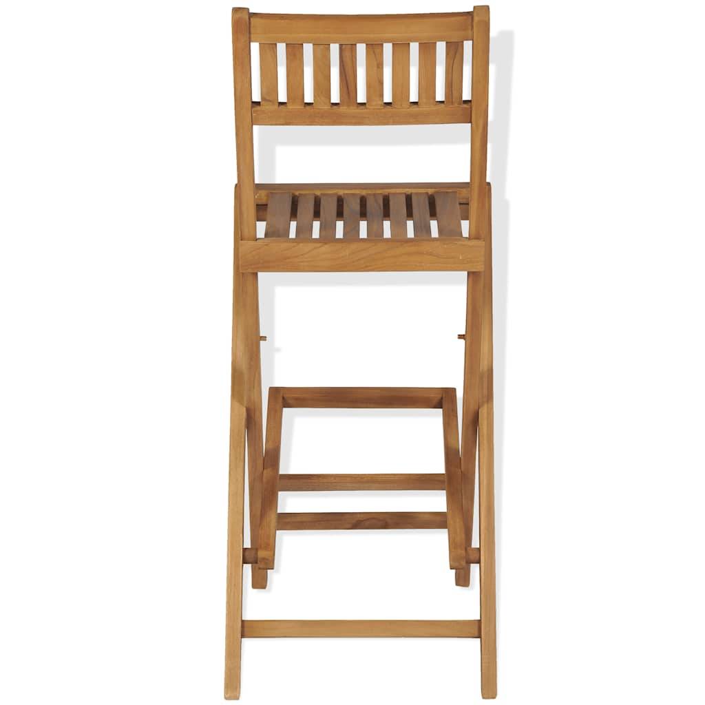 vidaXL Klappbare Garten-Barhocker 2 Stk. Massivholz Teak