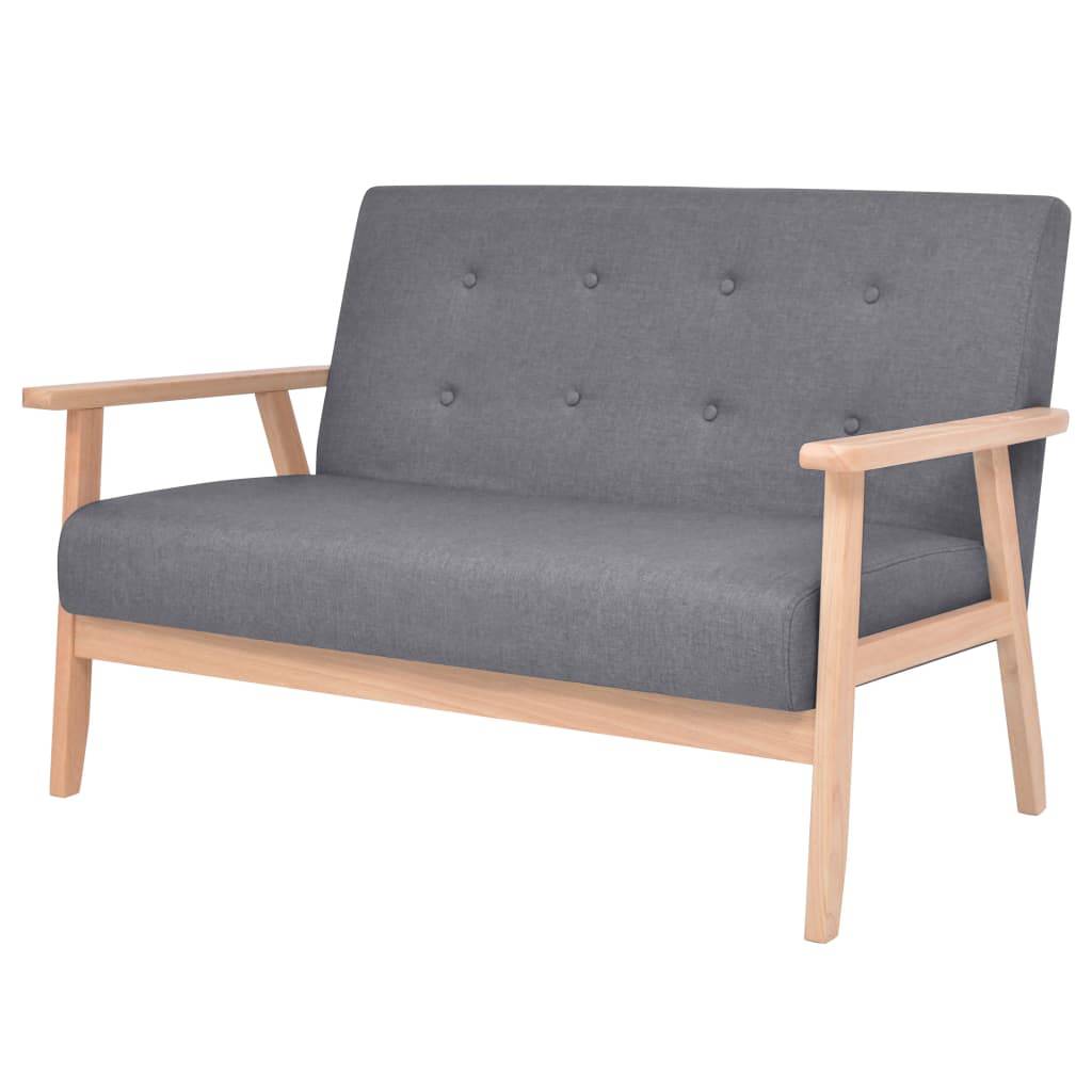 vidaXL Sofa-Set 3-tlg. Stoff Dunkelgrau