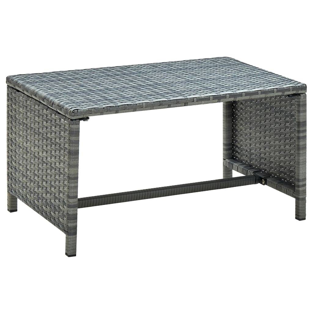 vidaXL 4-tlg. Garten-Lounge-Set mit Auflagen Poly Rattan Grau