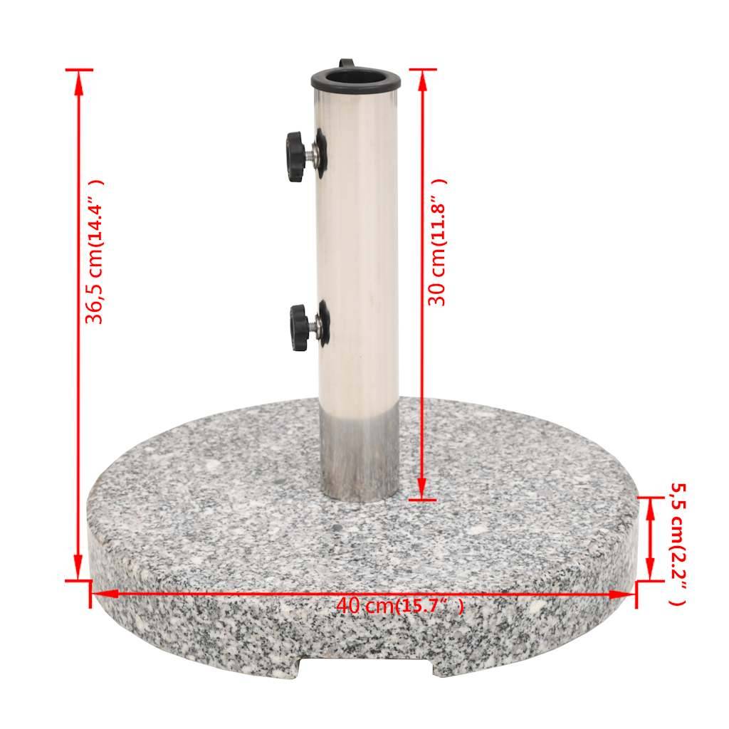 vidaXL Sonnenschirmständer Granit Rund 20 kg