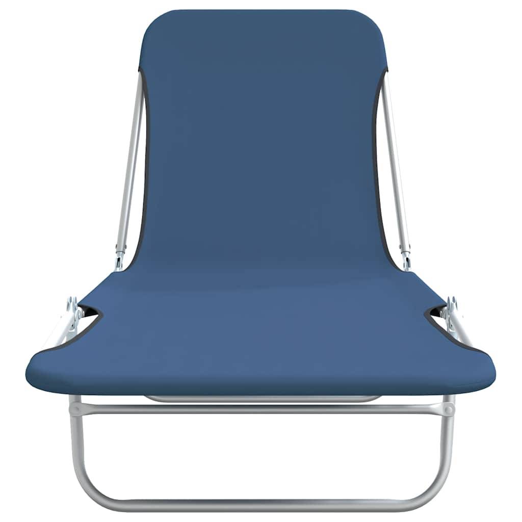 vidaXL Klappliegen 2 Stk. Stahl und Stoff Blau