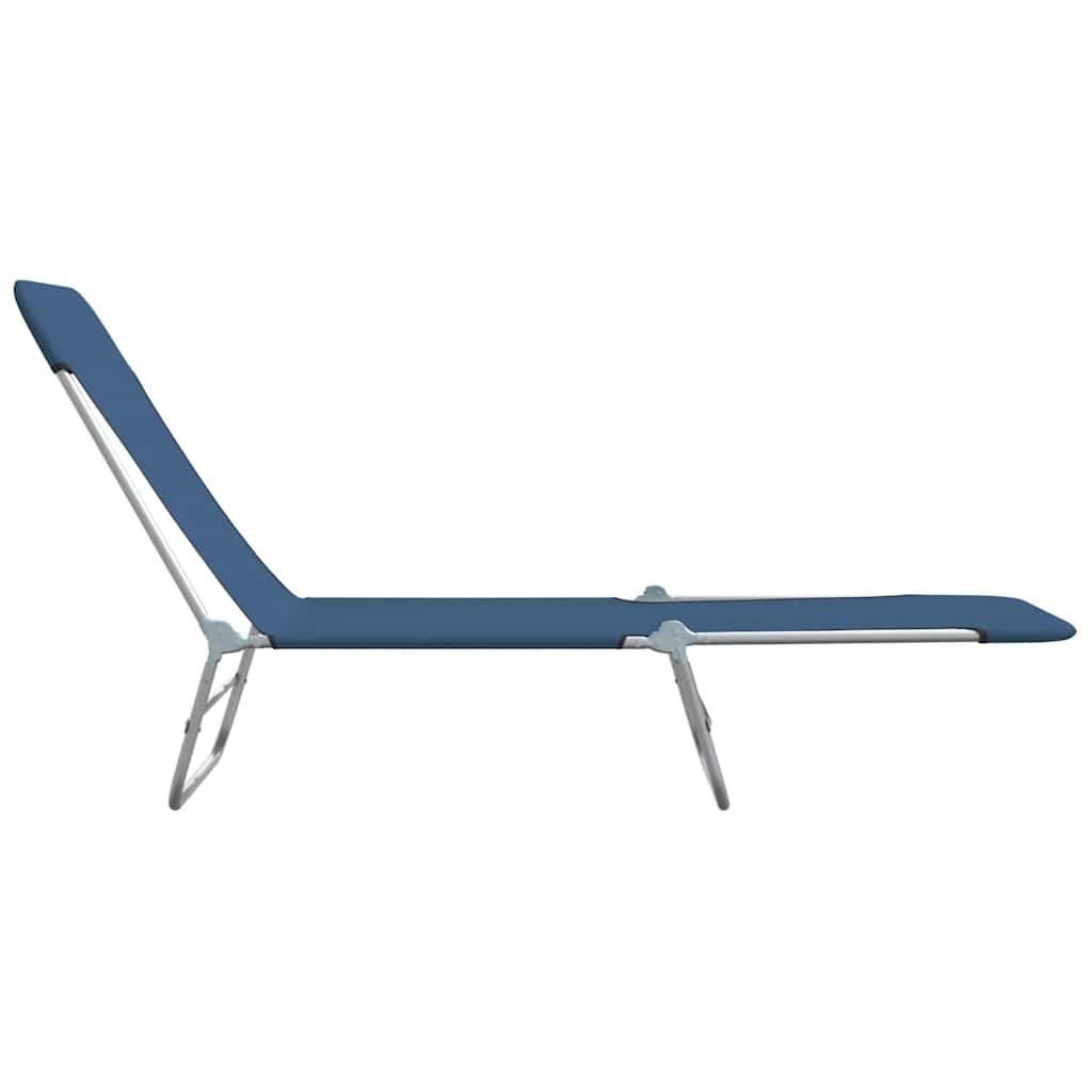 vidaXL Klappliegen 2 Stk. Stahl und Stoff Blau