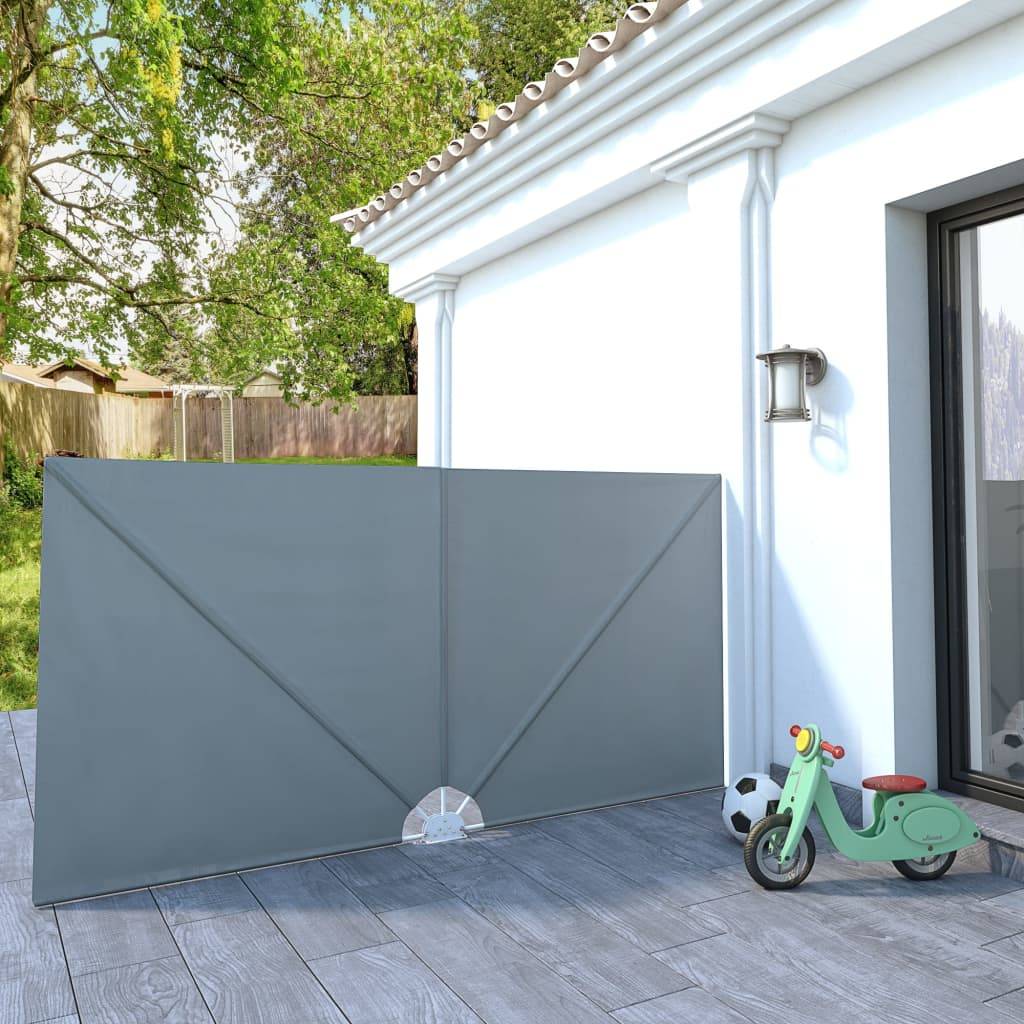 vidaXL Faltbarer Terrassen-Seitenfächer Grau 300×150 cm