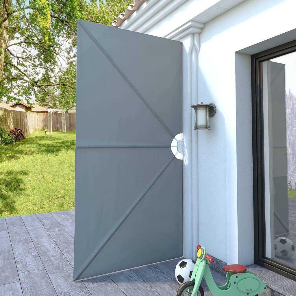 vidaXL Faltbarer Terrassen-Seitenfächer Grau 300×150 cm