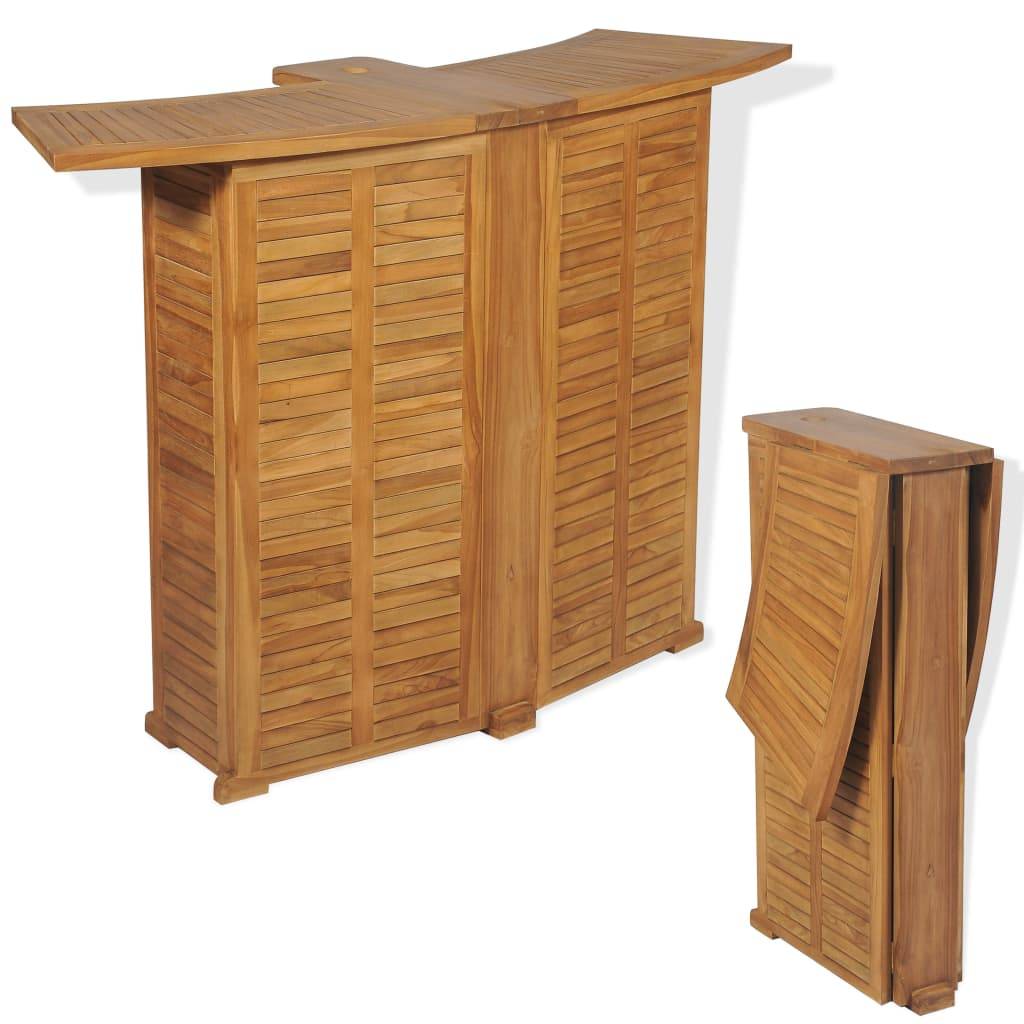 vidaXL 3-tlg. Bistro-Set mit Klappstühlen Massivholz Teak