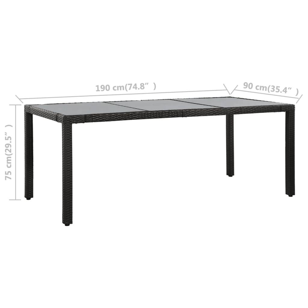 vidaXL 9-tlg. Garten-Essgruppe Poly Rattan Schwarz