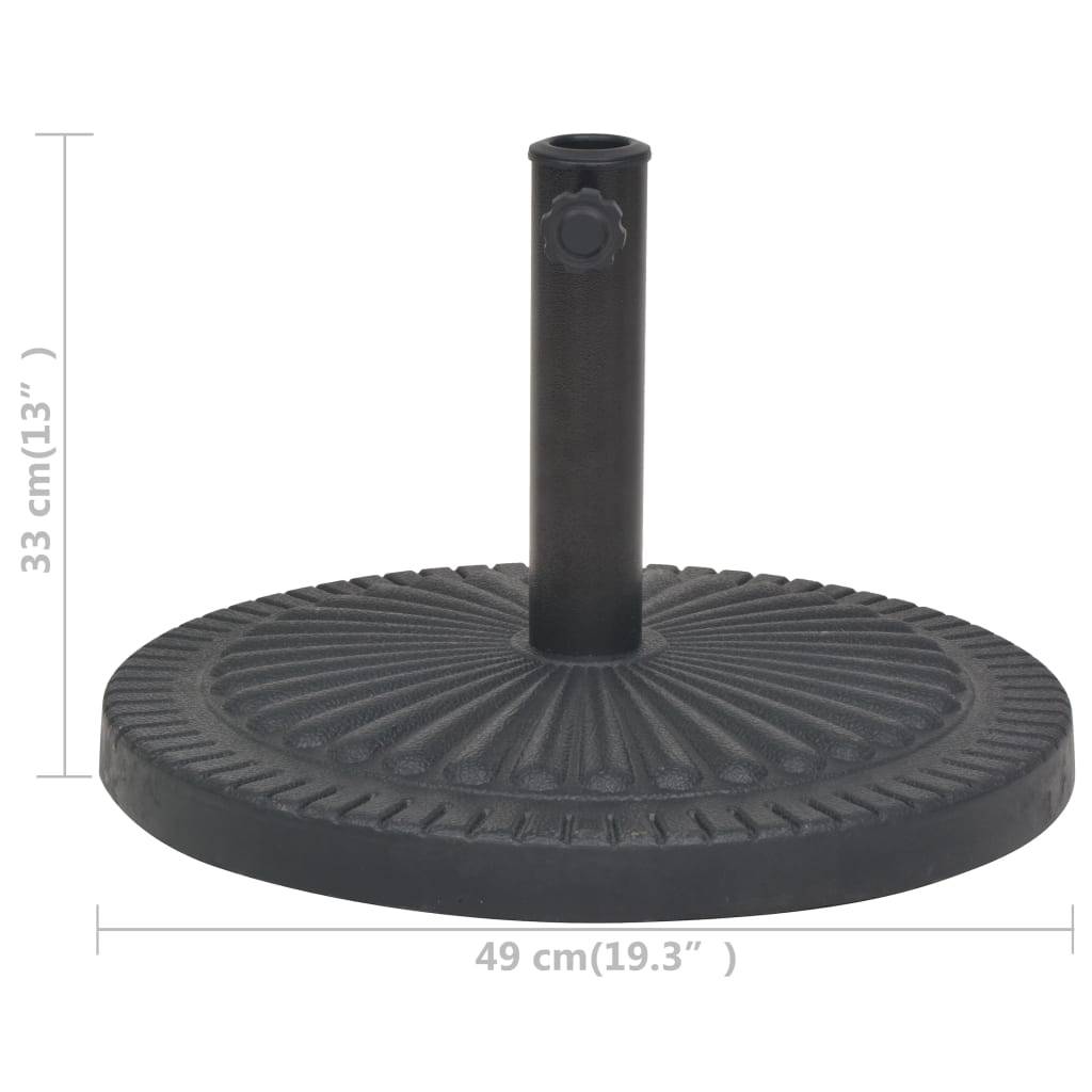 vidaXL Sonnenschirmständer Harz Rund Schwarz 14 kg