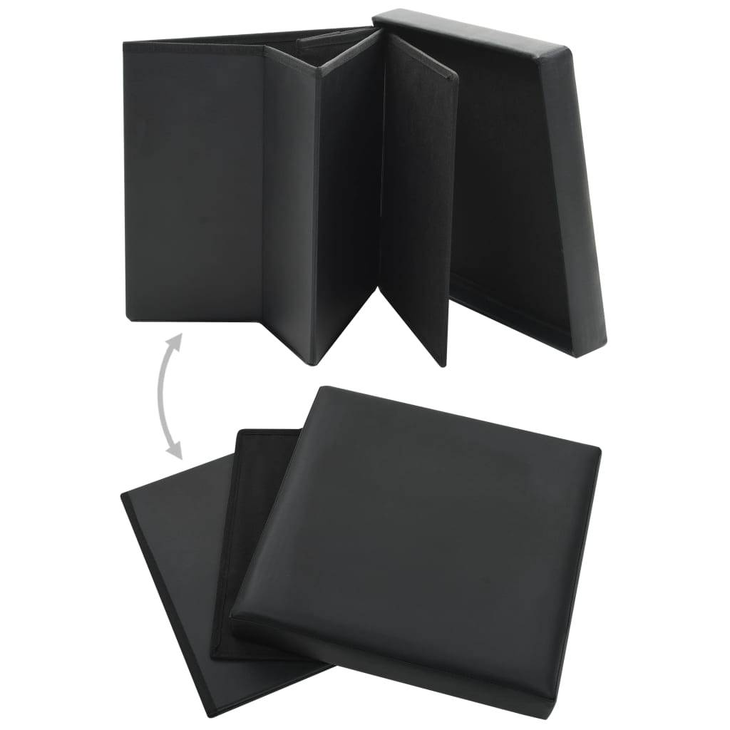 vidaXL Hocker mit Stauraum Schwarz Kunstleder