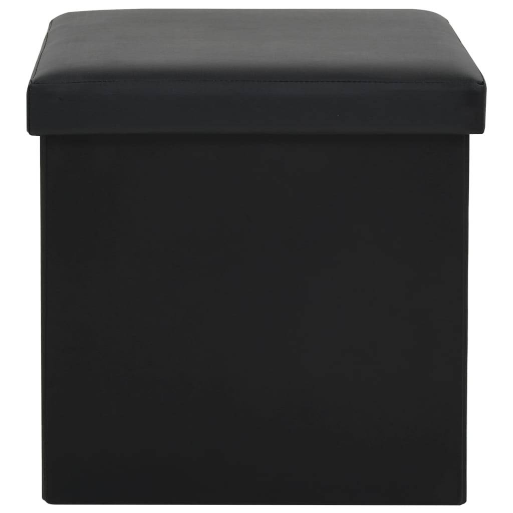 vidaXL Hocker mit Stauraum Schwarz Kunstleder