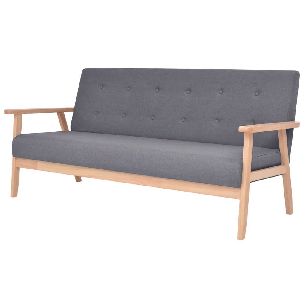 vidaXL Sofa-Set 3-tlg. Stoff Dunkelgrau