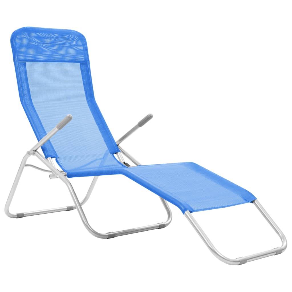 vidaXL Klappliegen 2 Stk. Textilene Blau