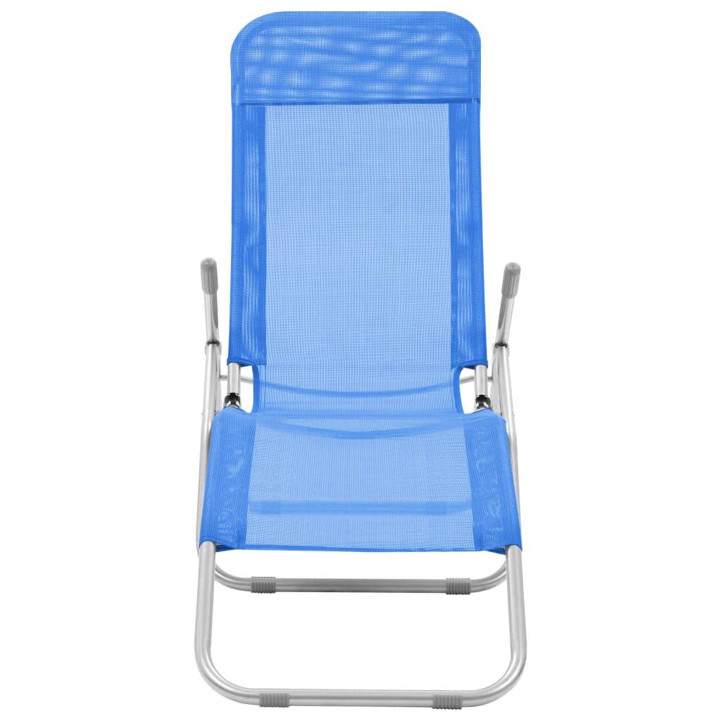 vidaXL Klappliegen 2 Stk. Textilene Blau