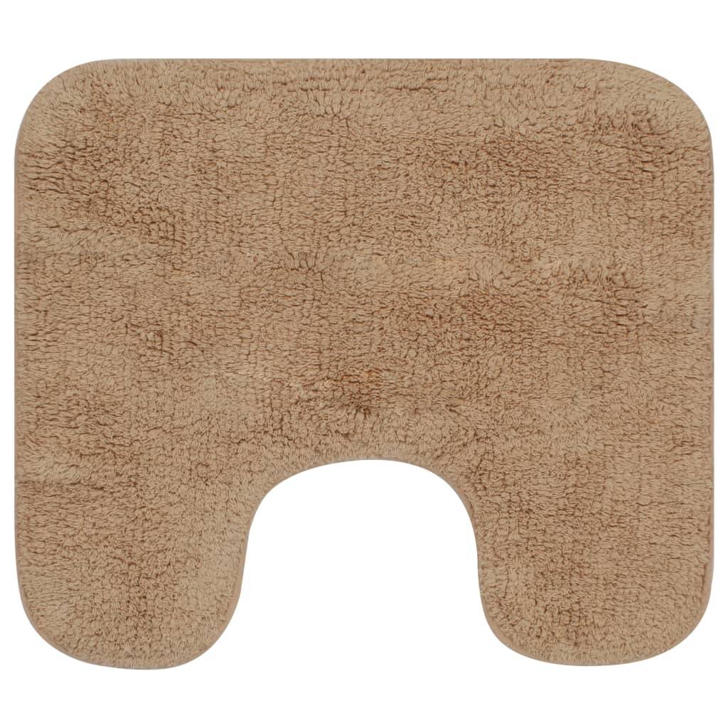 vidaXL Badematten-Set 3-tlg. Stoff Beige