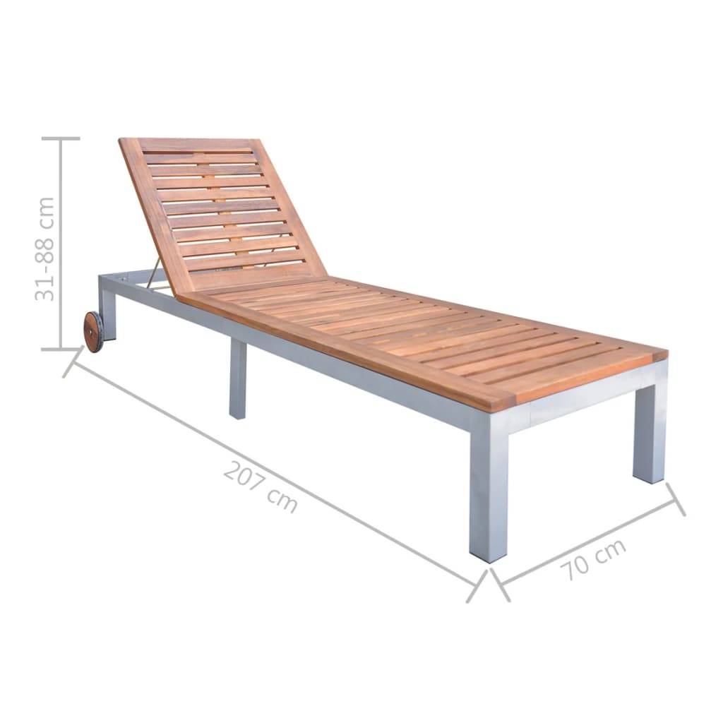 vidaXL Sonnenliege Massivholz Akazie