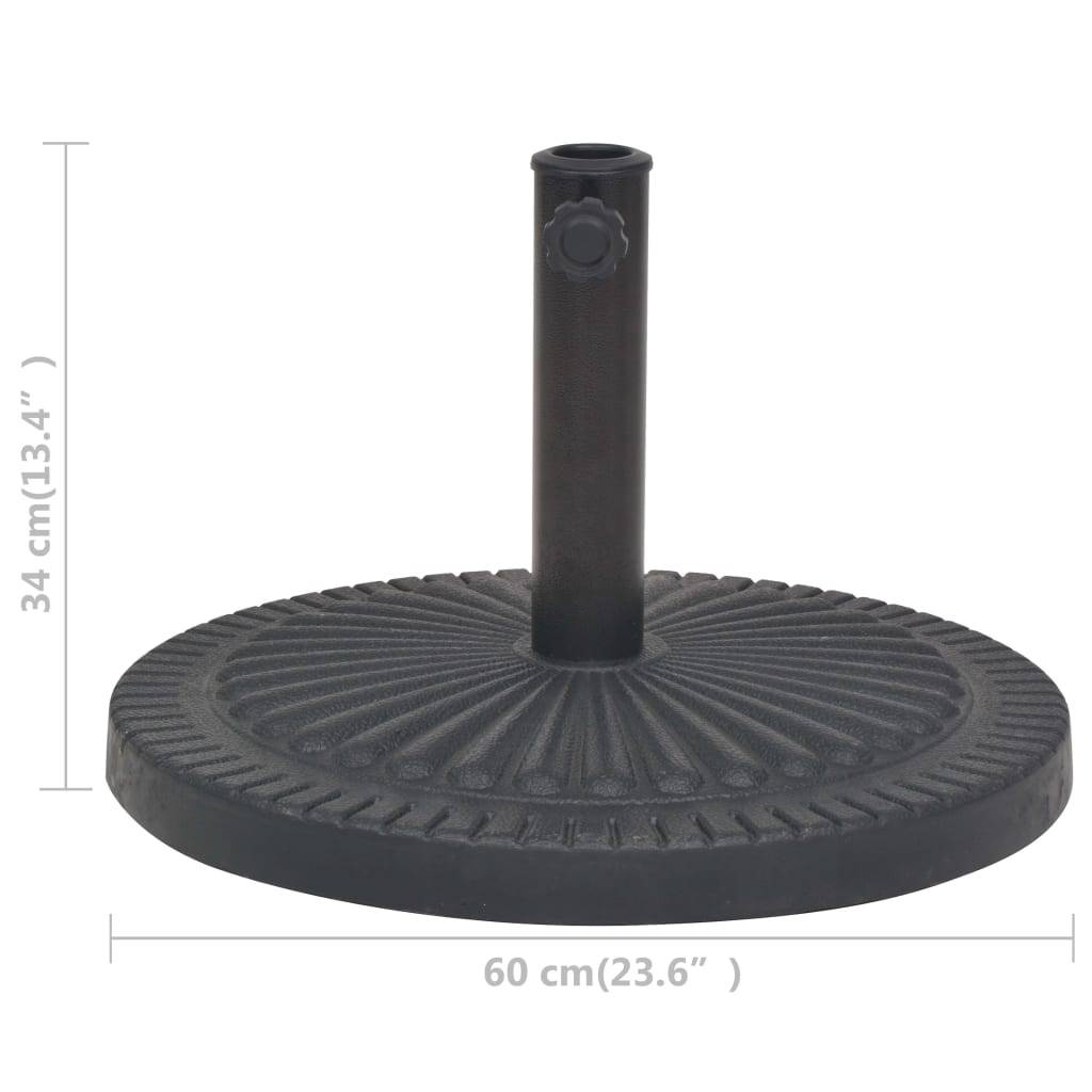 vidaXL Sonnenschirmständer Harz Rund Schwarz 29 kg