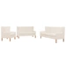 vidaXL 3-tlg. Sofa-Set Stoff Cremeweiß vidaXL 3-tlg. Sofa-Set Stoff Cremeweiß