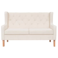 vidaXL 3-tlg. Sofa-Set Stoff Cremeweiß vidaXL 3-tlg. Sofa-Set Stoff Cremeweiß