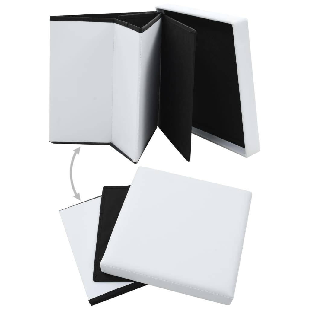 vidaXL Hocker mit Stauraum Weiß Kunstleder