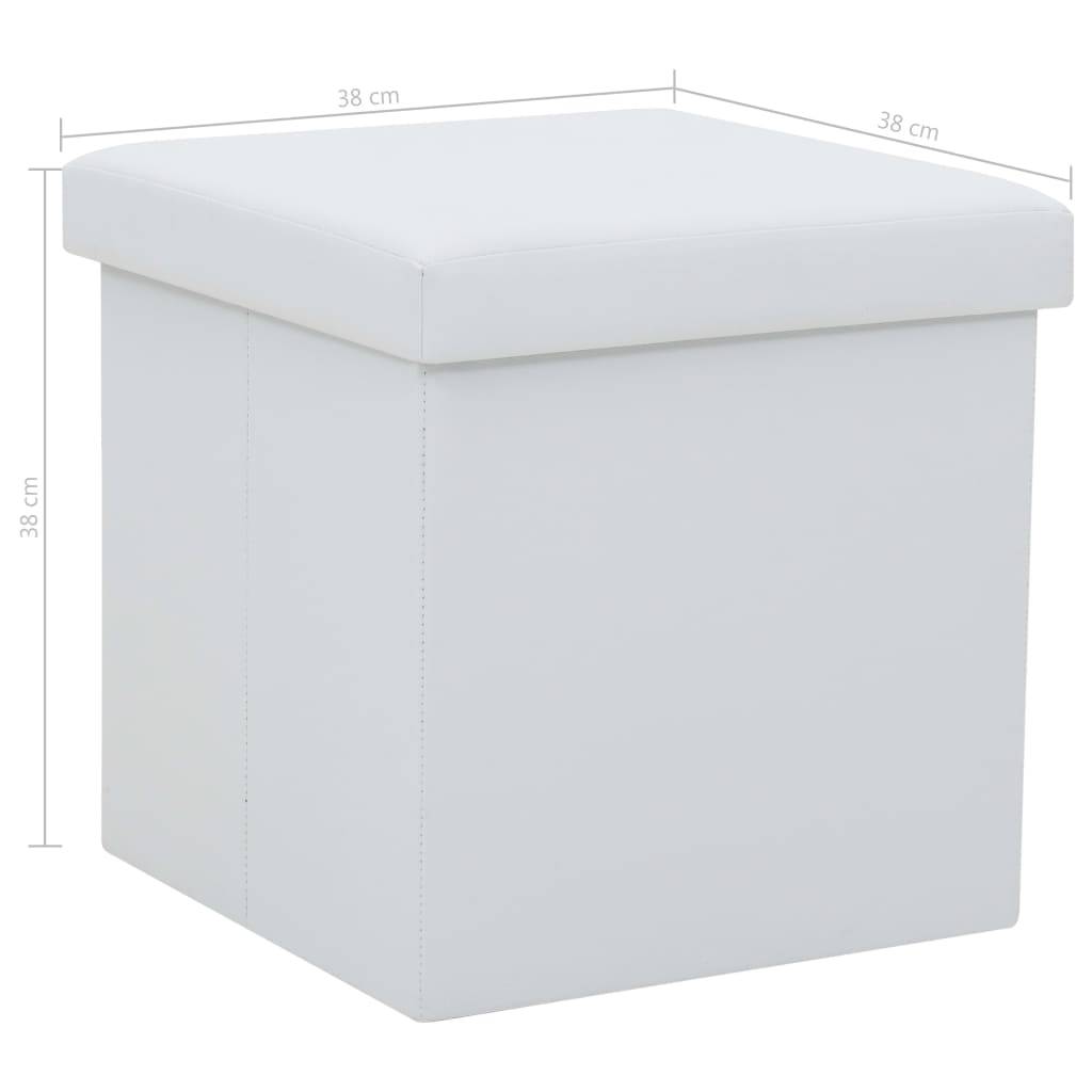 vidaXL Hocker mit Stauraum 2 Stk. Weiß Kunstleder
