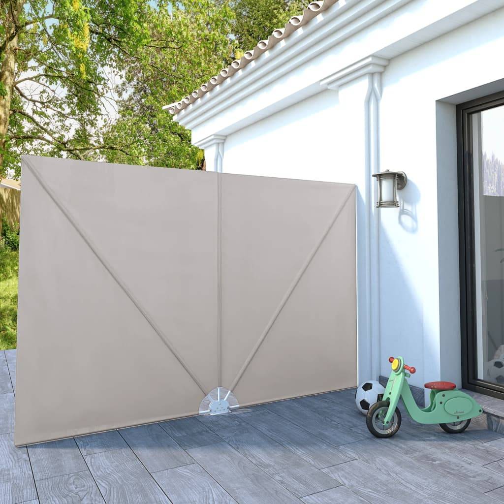vidaXL Faltbarer Terrassen-Seitenfächer Creme 300×200 cm