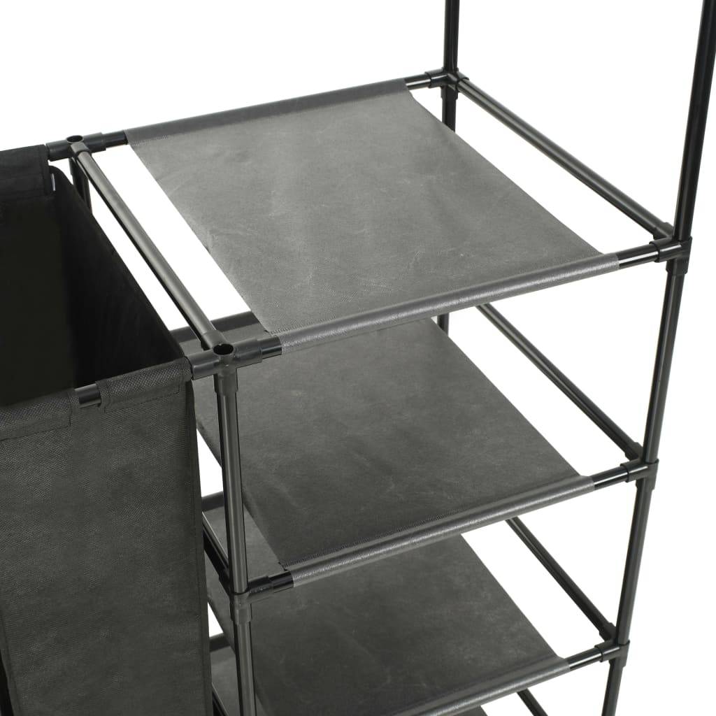 vidaXL Kleiderständer Stahl und Vliesstoff 87x44x158 cm Schwarz