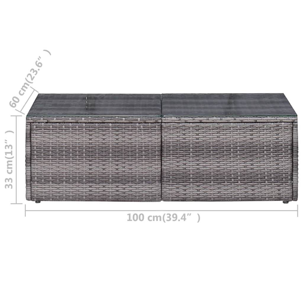 vidaXL 6-tlg. Garten-Sofagarnitur mit Polstern&Kissen Poly Rattan Grau