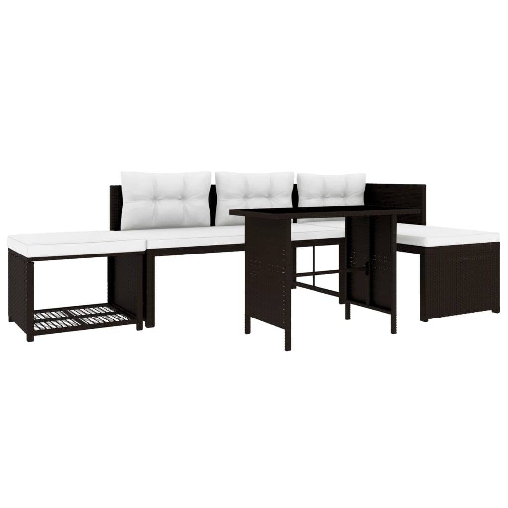 vidaXL 4-tlg. Garten-Lounge-Set Poly Rattan Braun