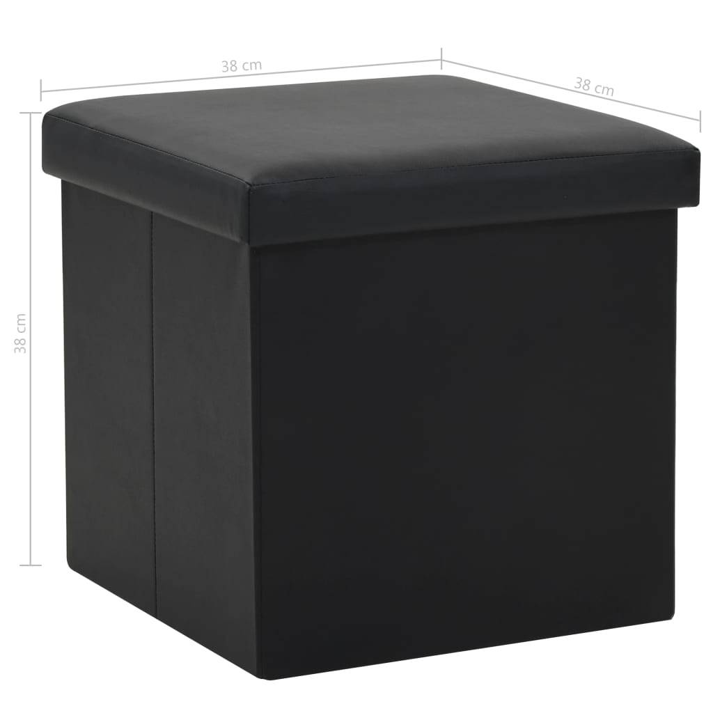 vidaXL Hocker mit Stauraum Schwarz Kunstleder