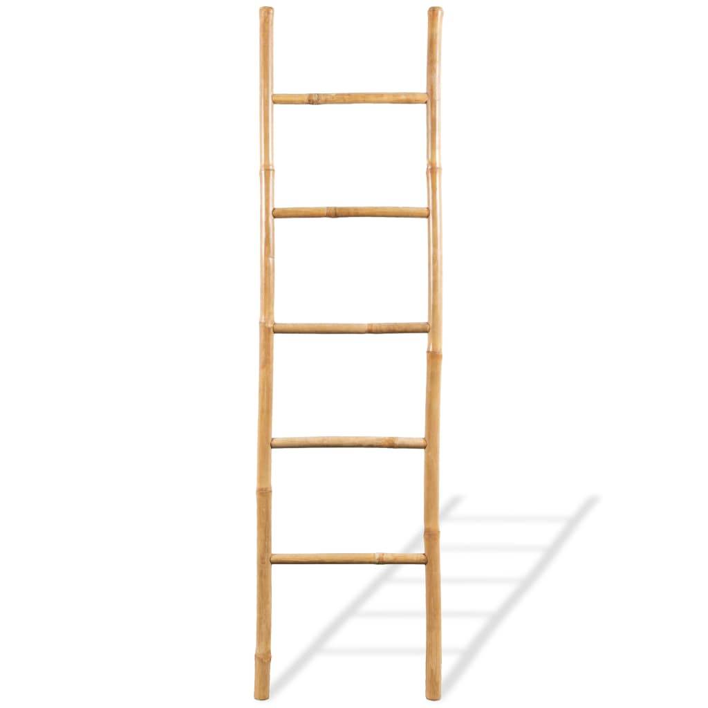 vidaXL Handtuchleiter mit 5 Sprossen Bambus 150 cm